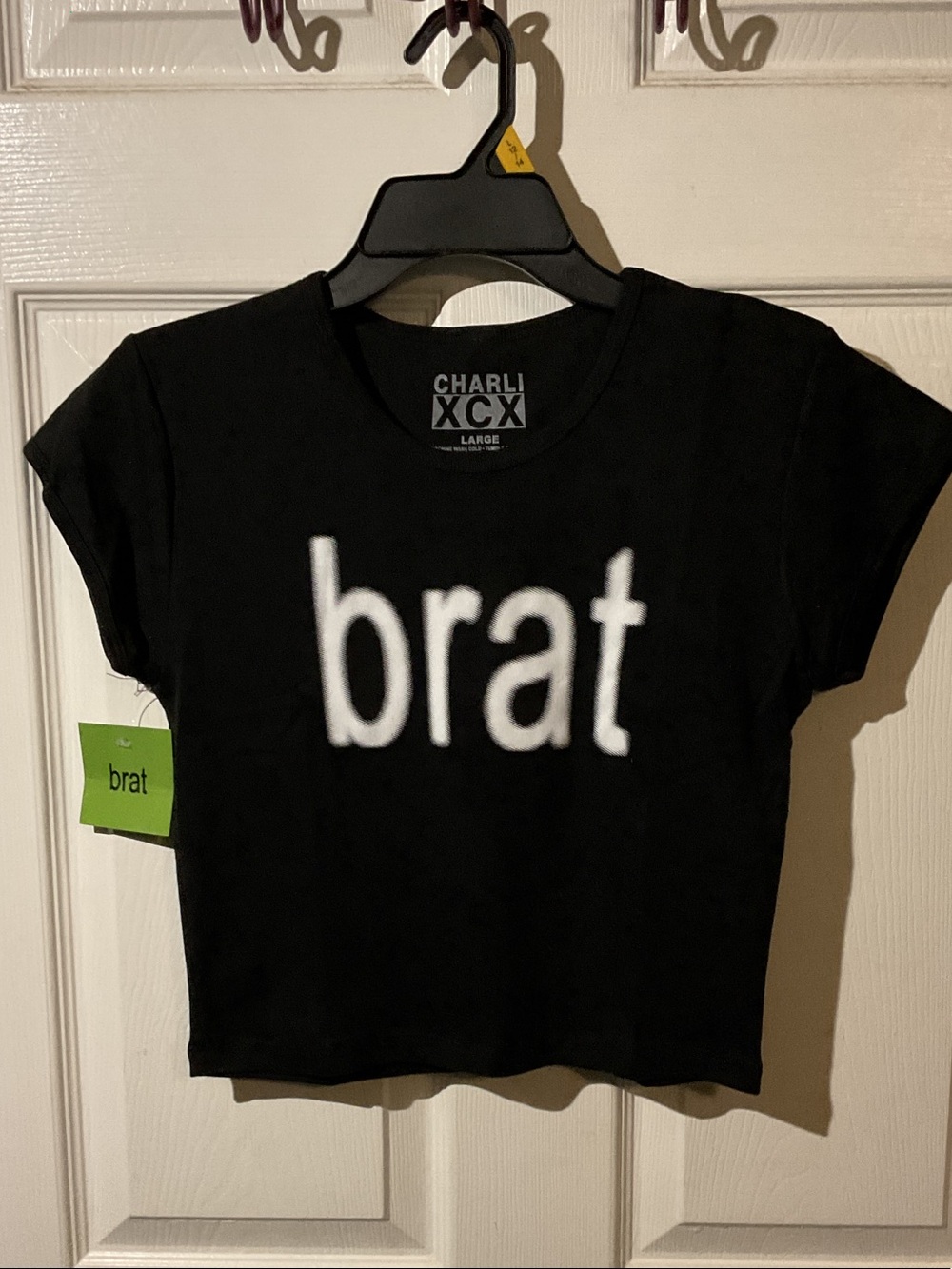 Charli XCX Black 'Brat' Crop Tee - Picture 1 of 1